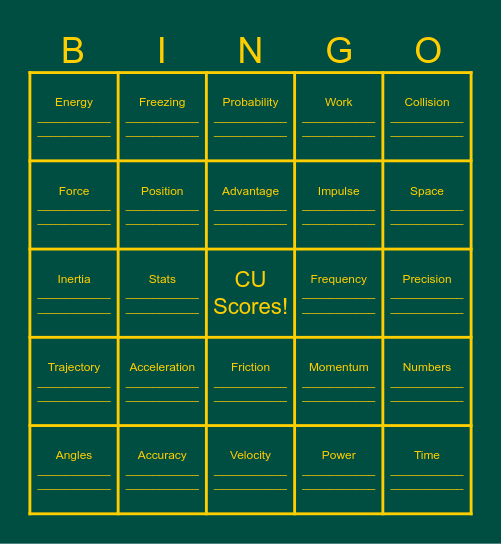 STEM Hockey Bingo Card