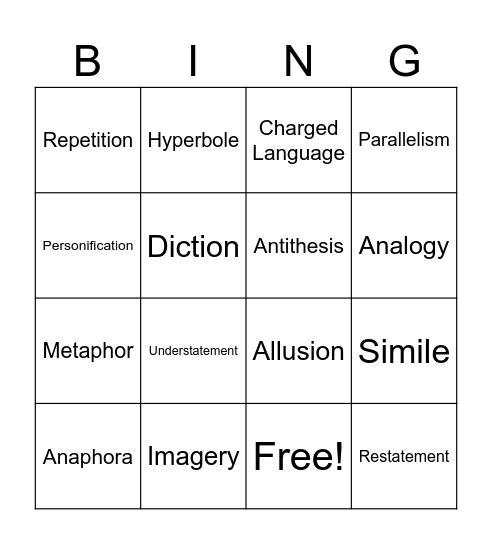 "I Have a Dream" MLK Bingo Card