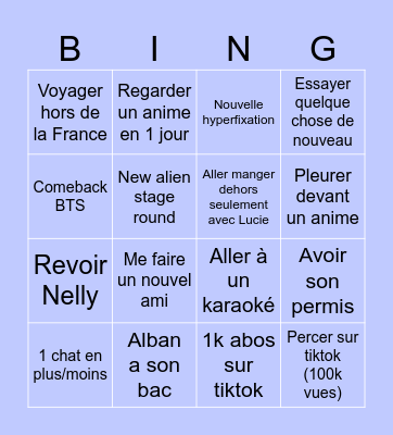 Bingo 2025 Bingo Card