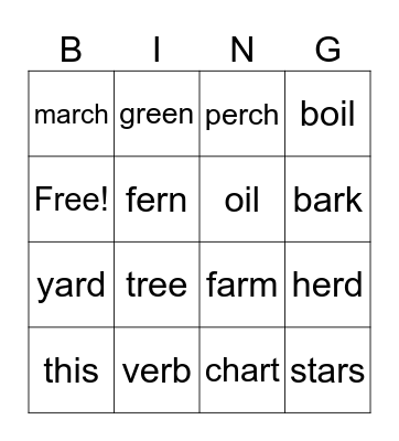 Tricky Words Bingo Card