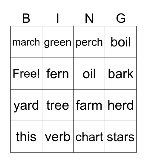 Tricky Words Bingo Card
