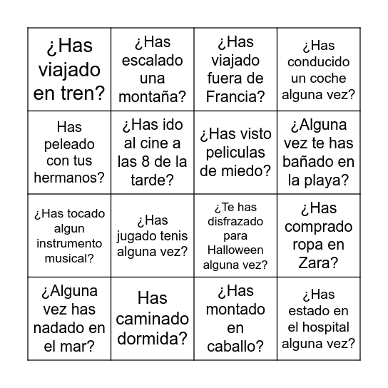 ¿ALGUNA VEZ HAS... Bingo Card