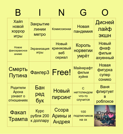 2025 бинго Bingo Card