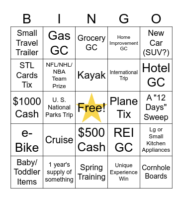 2025 SWEEPS BINGO Card