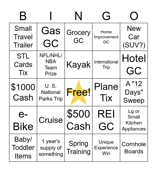 2025 SWEEPS BINGO Card
