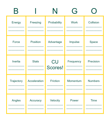 STEM Hockey Bingo Card