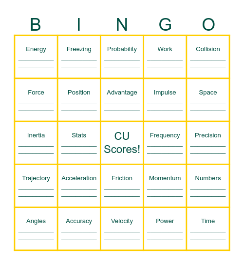 STEM Hockey Bingo Card