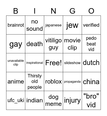 Instagram Reels Bingo Card