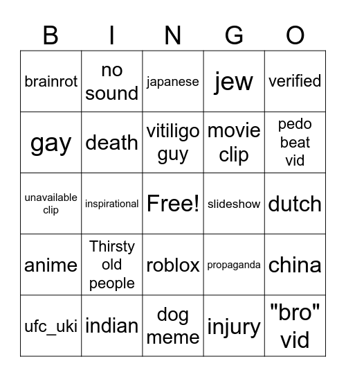Instagram Reels Bingo Card