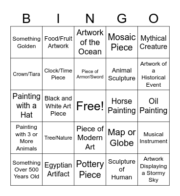 The Met: Nick's 16th Birthday Bingo Card