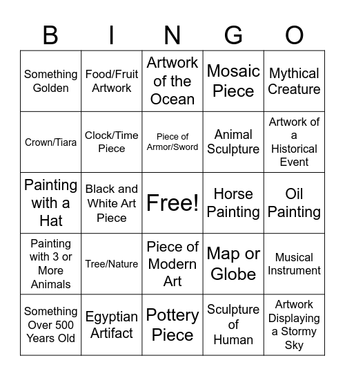 The Met: Nick's 16th Birthday Bingo Card