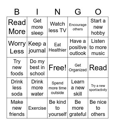 2025 Goal BINGO Card
