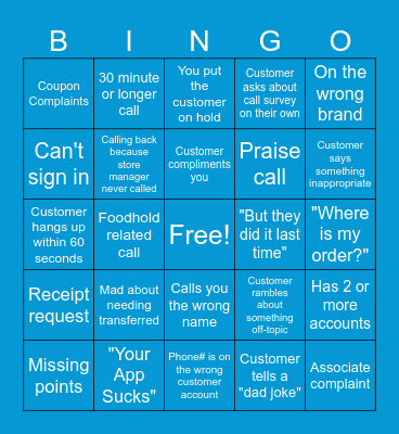 Work Bingo Card