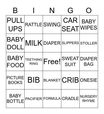 BABY SHOWER BINGO Card