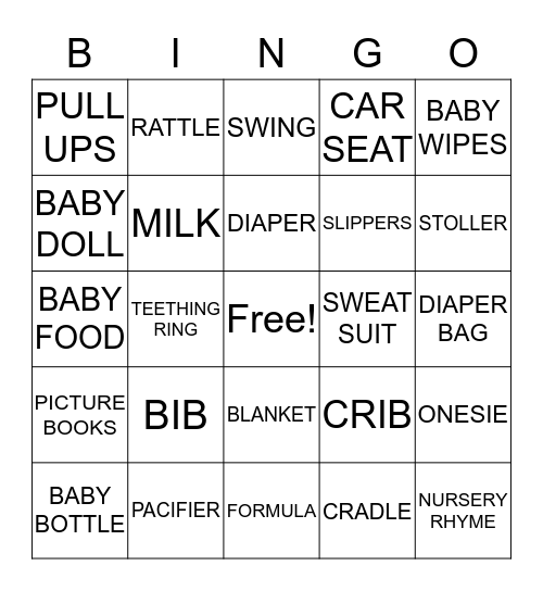 BABY SHOWER BINGO Card