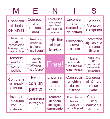 Bachelorette Bingo! Bingo Card