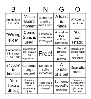 PPT Party Bingo Card