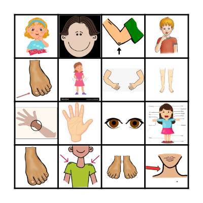 BODY PARTS  1 Bingo Card