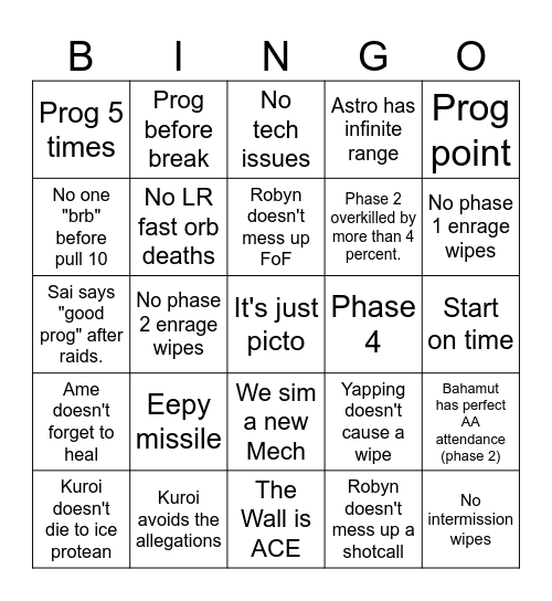 Fru Prog Bingo Card