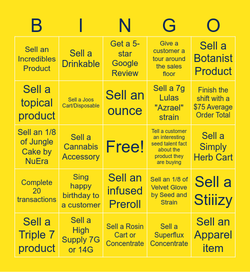 Terrabis Bingo Card