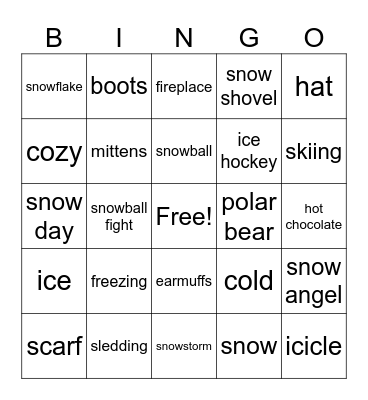 Winter Bingo Card