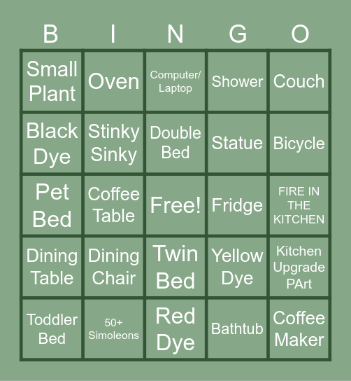 DUMPY DIVIN Bingo Card