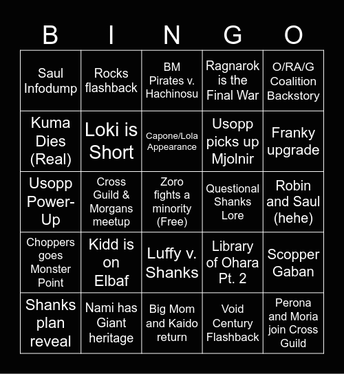 Elbaph Bingo Card