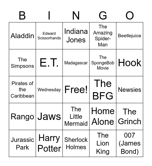 January 17th Bingo Card