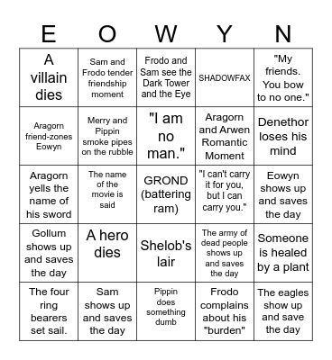 Bain Naysh Bingo Card