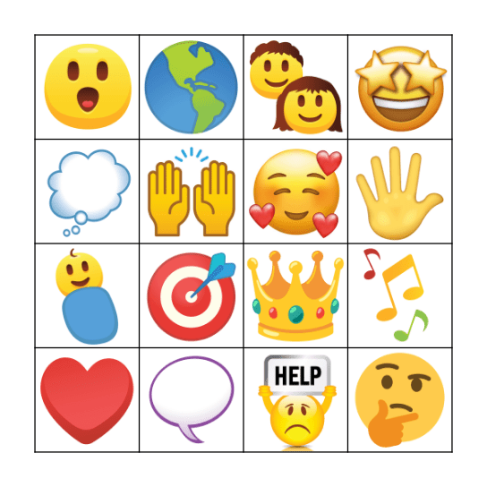 Bible Story Emoji Bingo Card