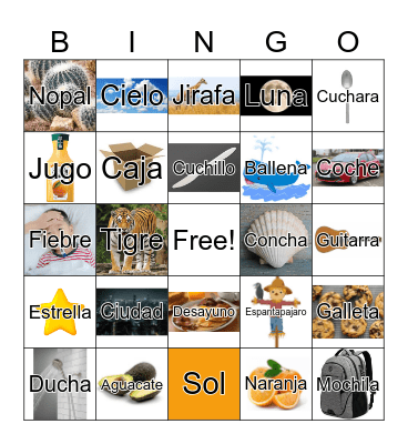 Spanish Bingo!!!!!!!!!!(hard) Bingo Card