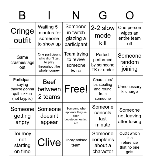 Pandamonium tourney bingo Card