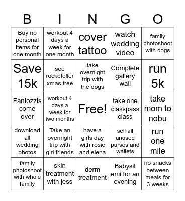 2025 Bingo Card