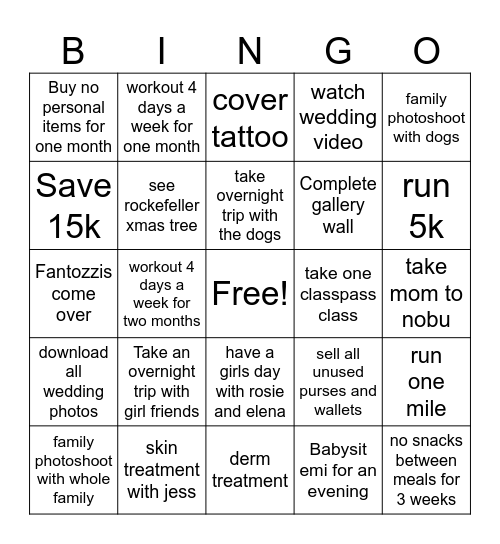 2025 Bingo Card