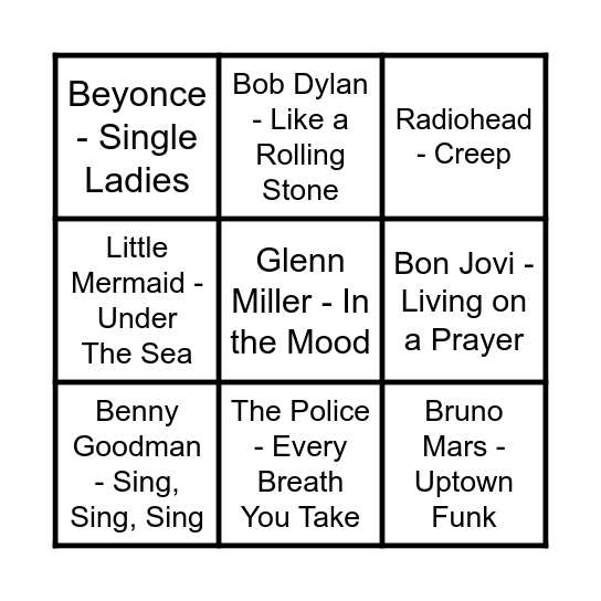 HUMPHREY'S MUZIEKBINGO Card
