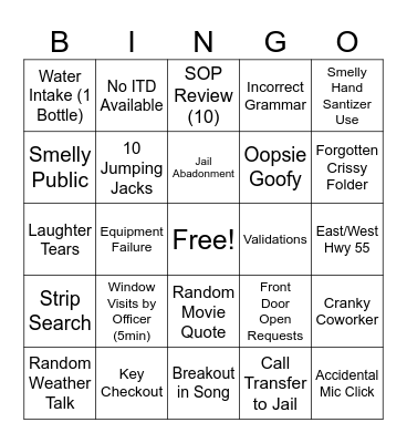 Slow Bingo Card