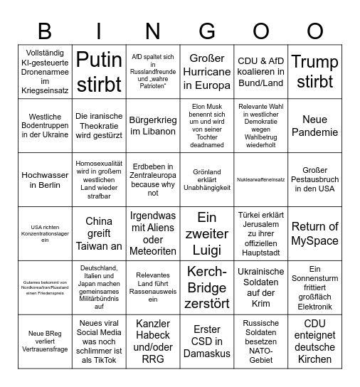 Lukas 2025 Bingo Card