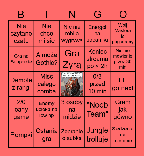 Shazbot Bingo Card