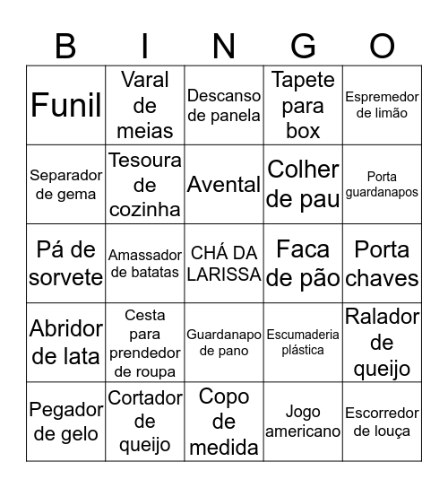 CHÁ DA LARISSA Bingo Card