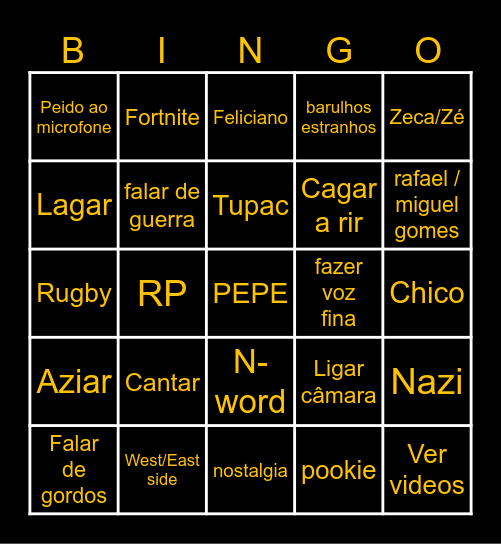 Bingo do Pepe Bingo Card