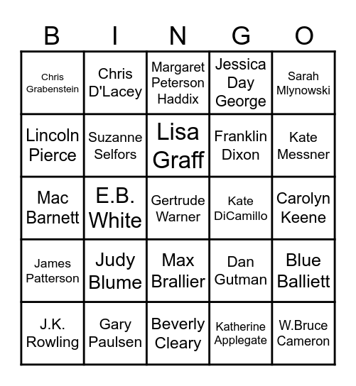Grades 3-4 Bingo Card