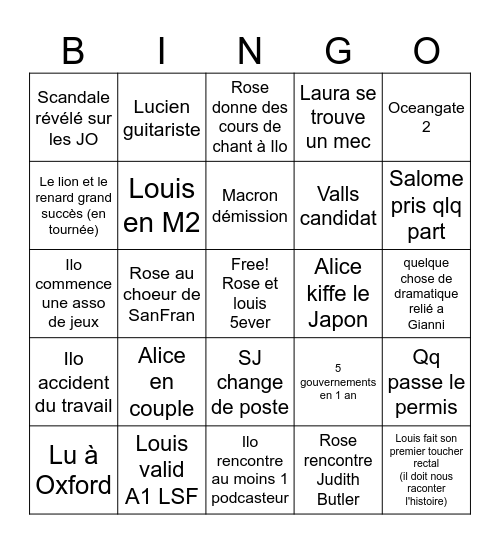 bingo 2025 Bingo Card