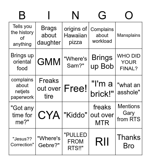 WestStar? hardly know her Bingo Card