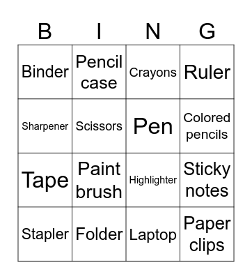 C L A S S R O O M Bingo Card