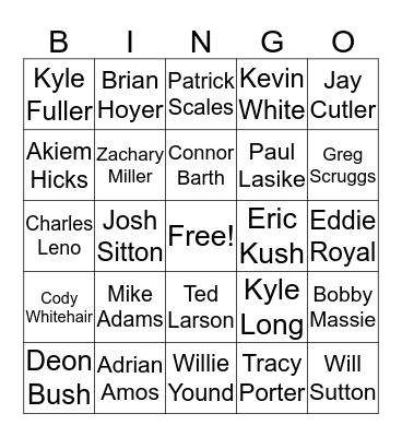 Monday Night Bingo September 19th Bingo Card