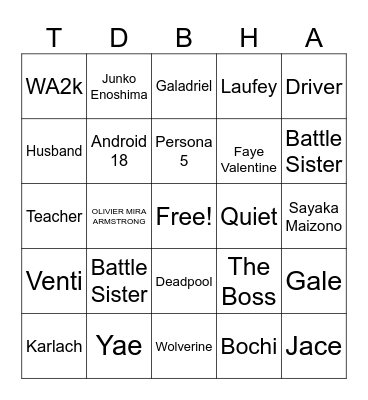 WOULD Bingo Card