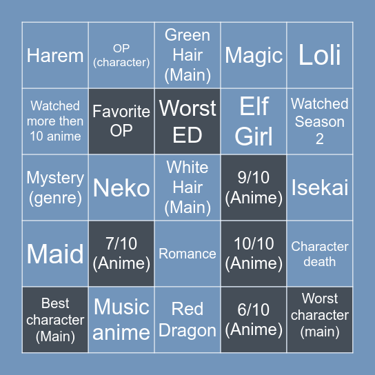 Winter 2025 Bingo Card