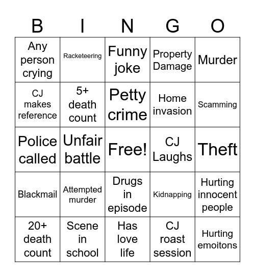 BINGO Card
