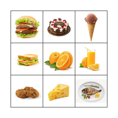 Food Bingo Card