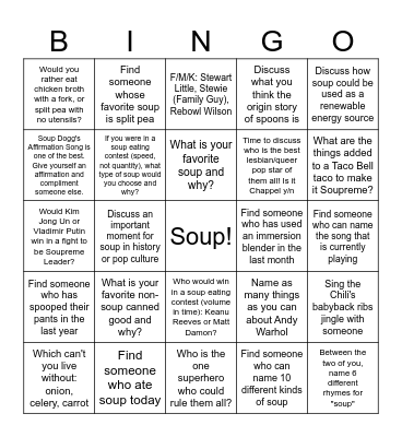 Souperb!! Bingo Card